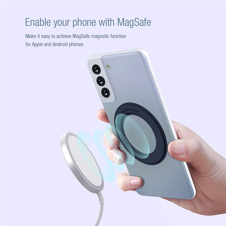 NILLKIN Universal Phone Round Magnetic Adsorption Sticker Ring for Magsafe Wireless Charger - Blue