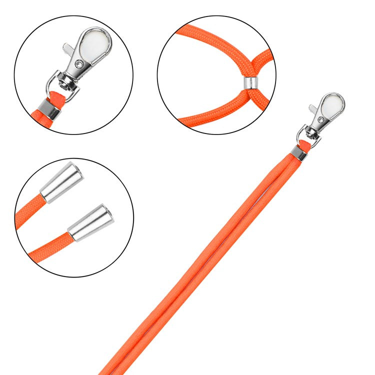 1.5m Universal Crossbody Body Phone Lanyard with Patch Adjustable Shoulder Strap Cellphone Neck Strap - Orange