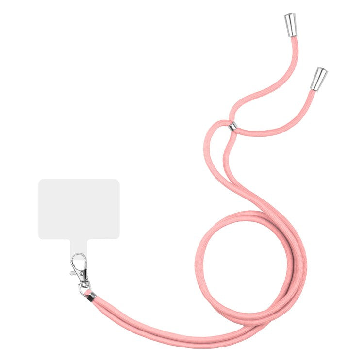 1.5m Universal Crossbody Body Phone Lanyard with Patch Adjustable Shoulder Strap Cellphone Neck Strap - Pink