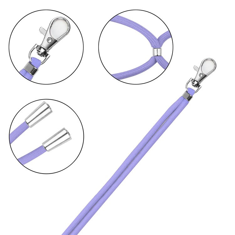 1.5m Universal Crossbody Body Phone Lanyard with Patch Adjustable Shoulder Strap Cellphone Neck Strap - Purple