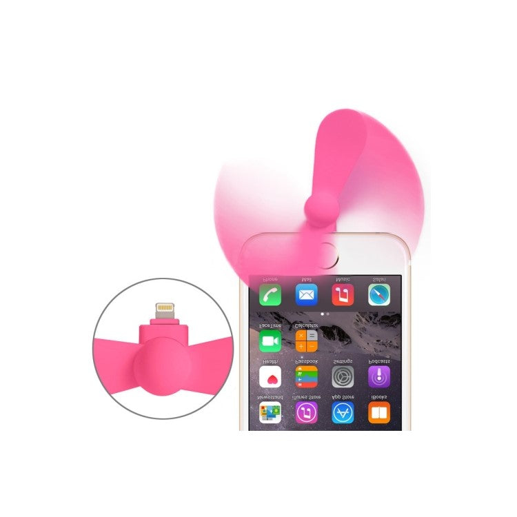 Lightning 8pin USB 2 Blades Mini Fan for iPhone 6s Plus / 6s / 6 - Rose