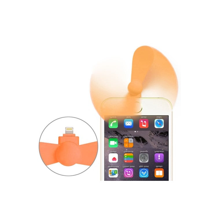 Lightning 8pin USB 2 Blades Mini Fan for iPhone 6s Plus / 6s / 6 - Orange