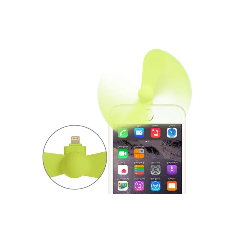 Lightning 8pin USB 2 Blades Mini Fan for iPhone 6s Plus / 6s / 6 - Green