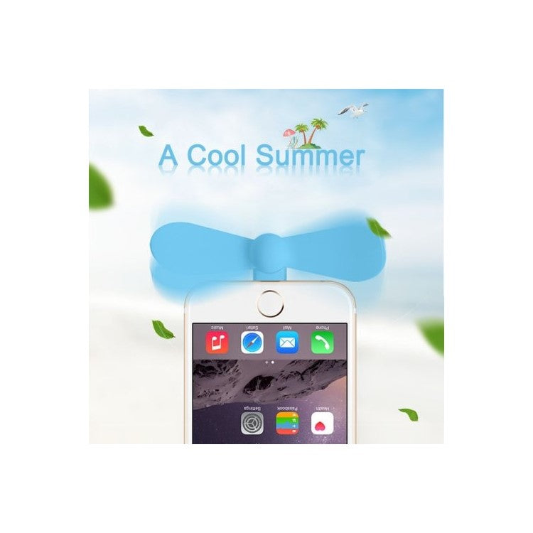 Lightning 8pin USB 2 Blades Mini Fan for iPhone 6s Plus / 6s / 6 - Blue