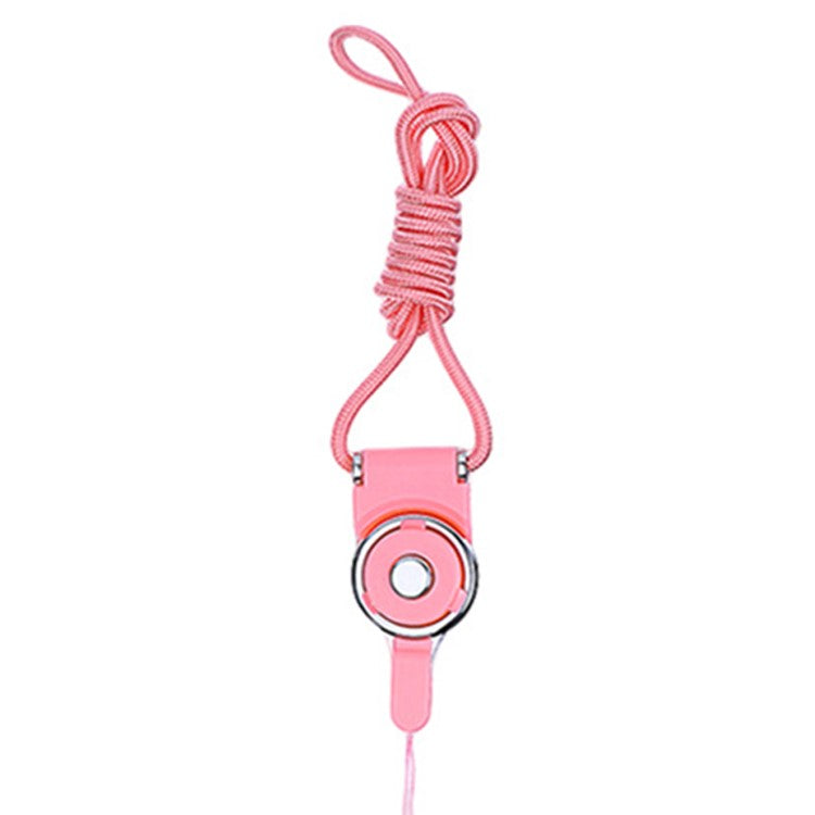 Detachable Ring Lanyard Cell Phone Long Neck Strap Band for Phones Camera ID Badge - Pink