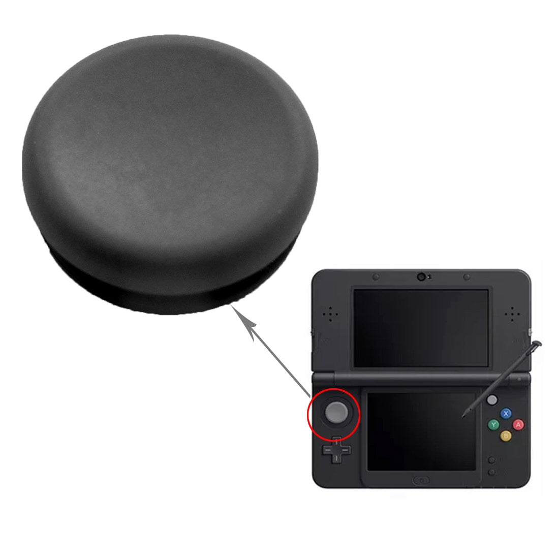 Analog Controller Stick Cap 3D Joystick Cap for New 3DS Black