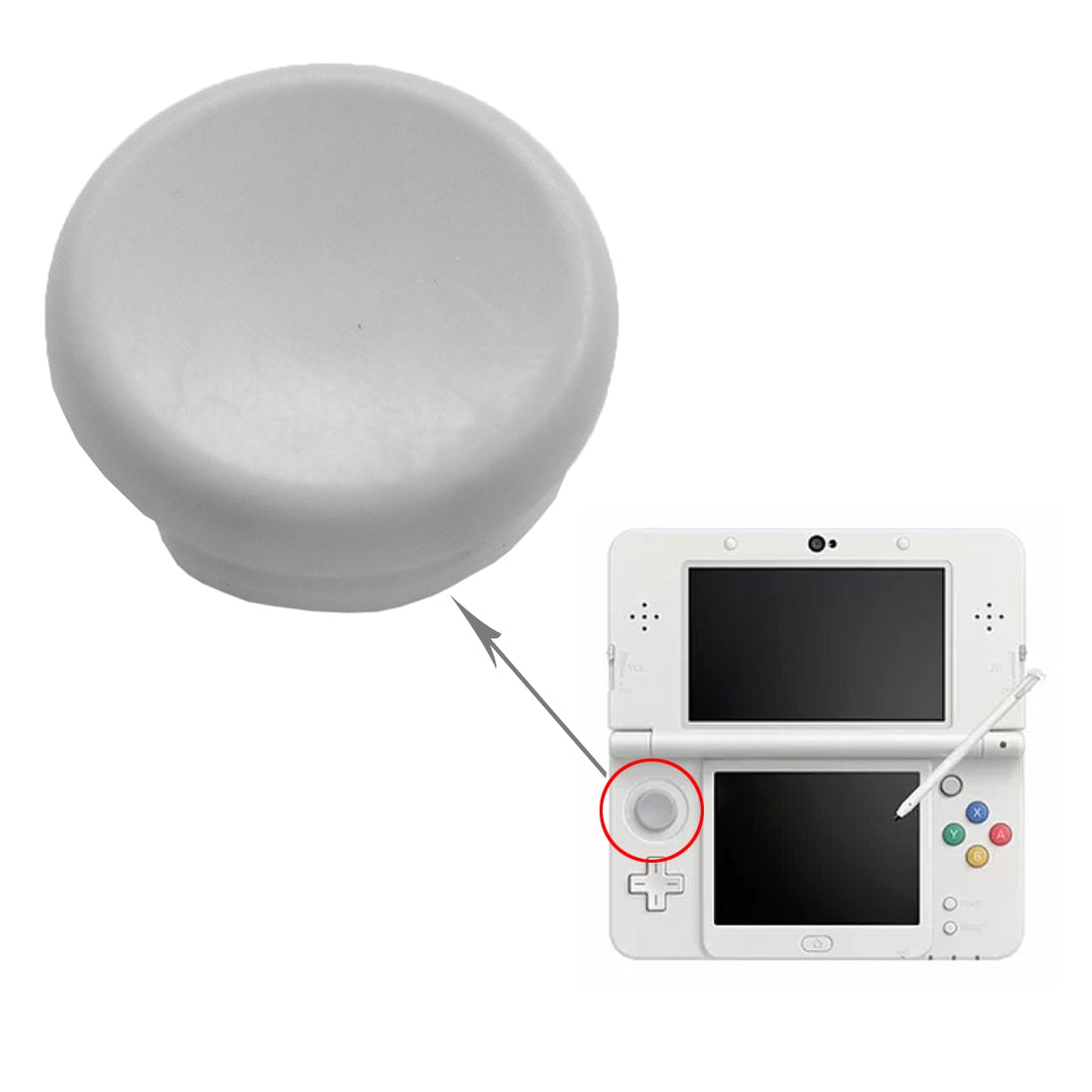 Analog Controller Stick Cap 3D Joystick Cap for New 3DS White