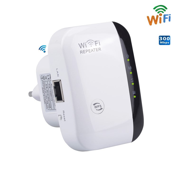 Wireless WiFi Repeater WiFi Range Extender Router Wi-Fi Signal Amplifier 2.4G 300Mbps WiFi Booster - EU Plug