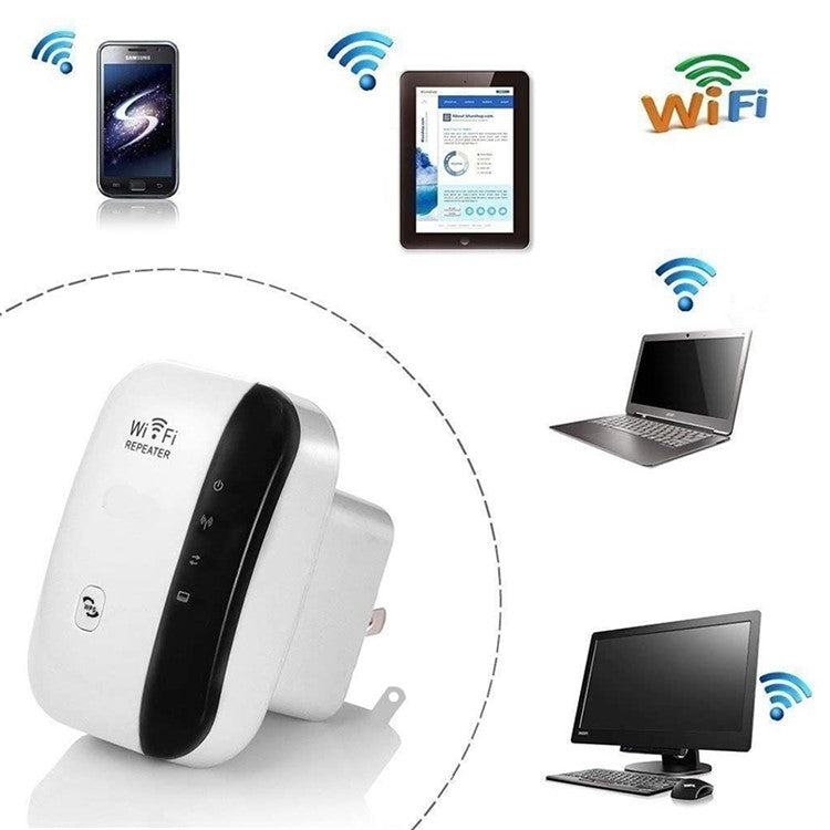 Wireless WiFi Repeater WiFi Range Extender Router Wi-Fi Signal Amplifier 2.4G 300Mbps WiFi Booster - EU Plug