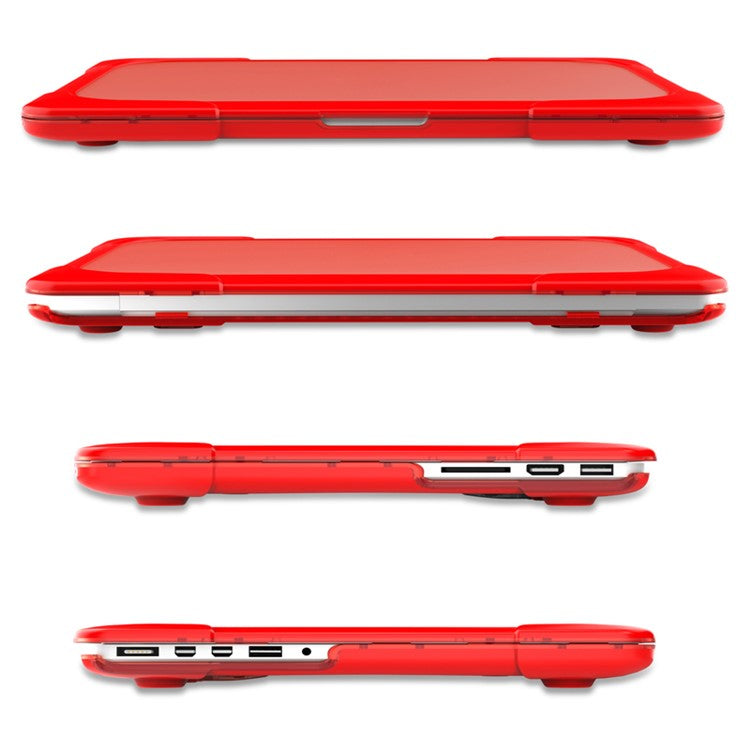 Two-Piece Plastic + TPU Protective Case Shell with Stand Design for MacBook Pro 13 inch (2020) A2251 / A2289 / A2338 (M1 / M2) - Red