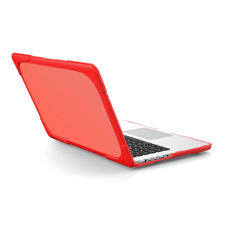 Two-Piece Plastic + TPU Protective Case Shell with Stand Design for MacBook Pro 13 inch (2020) A2251 / A2289 / A2338 (M1 / M2) - Red