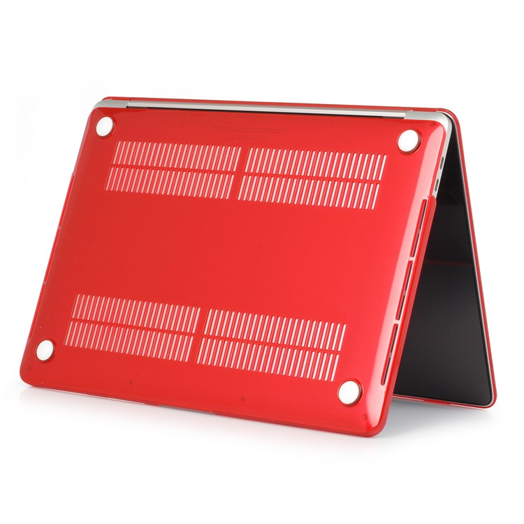 Shock Absorption Hard Shell for MacBook Pro 13 inch A1706 / A1708 / A1989 / A2159 / A2251 / A2289 / A2338, See-through Design Protective Cover - Red