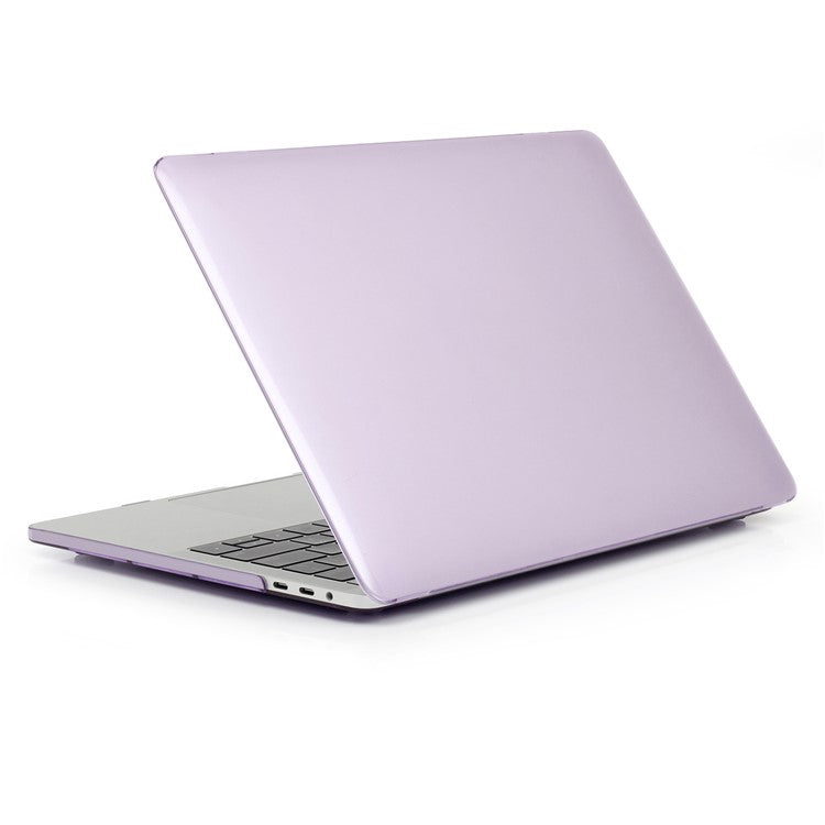 Shock Absorption Hard Shell for MacBook Pro 13 inch A1706 / A1708 / A1989 / A2159 / A2251 / A2289 / A2338, See-through Design Protective Cover - Purple