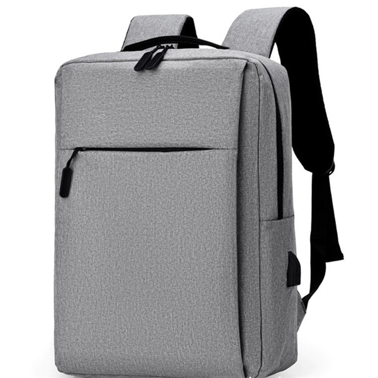 KALUSI Water Resistant Durable Backpack Oxford Cloth Bag for 15-inch Laptop - Light Grey