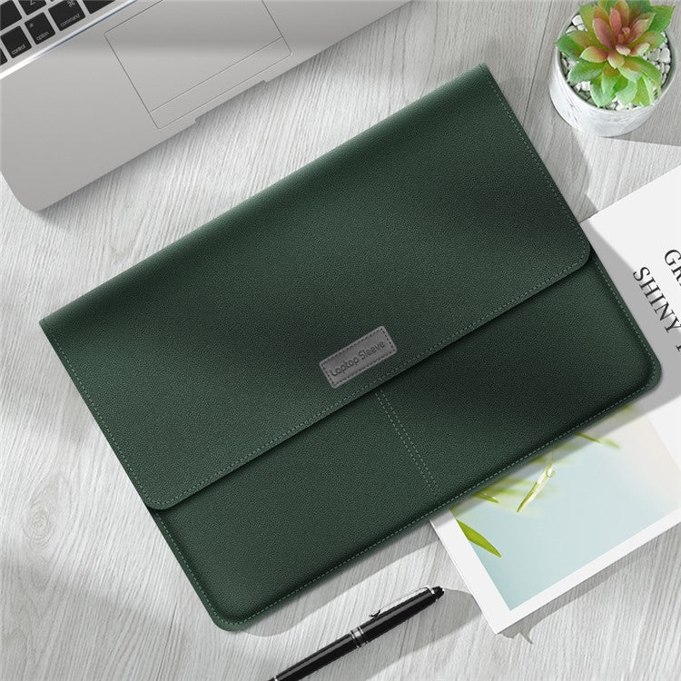 Leather Laptop Tablet Protective Bag Laptop Sleeve for 13''-14'' Laptop - Green