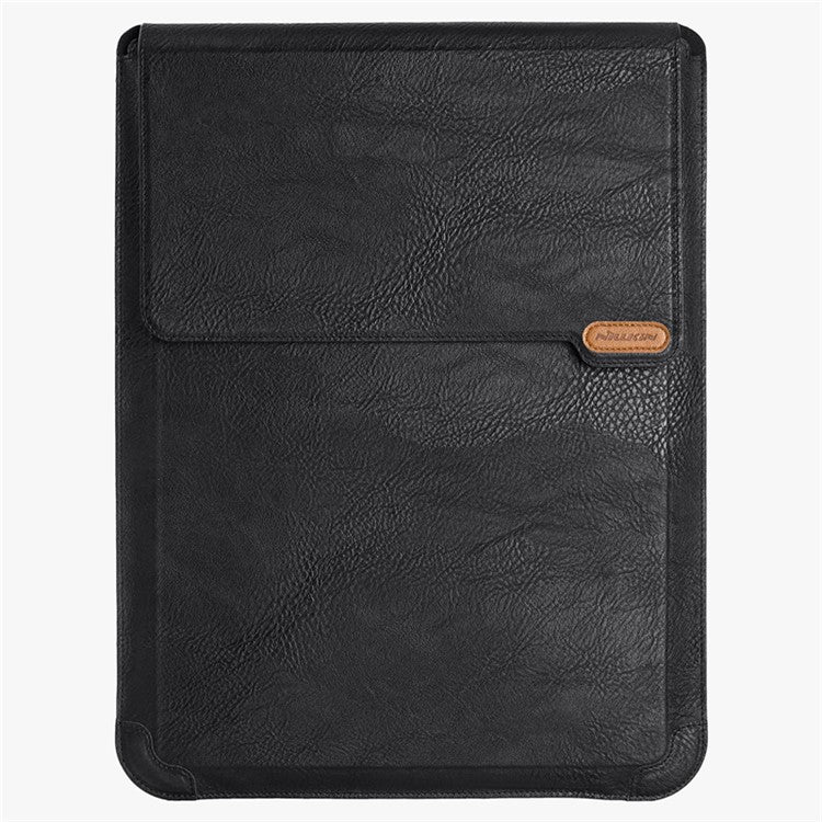 NILLKIN Notebook Bracket Mouse Pad PU Leather Sleeve Case Protector Bag for 14-inch Laptop - Black