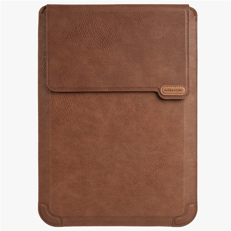 NILLKIN Notebook Bracket Mouse Pad PU Leather Sleeve Case Protector Bag for 14-inch Laptop - Brown