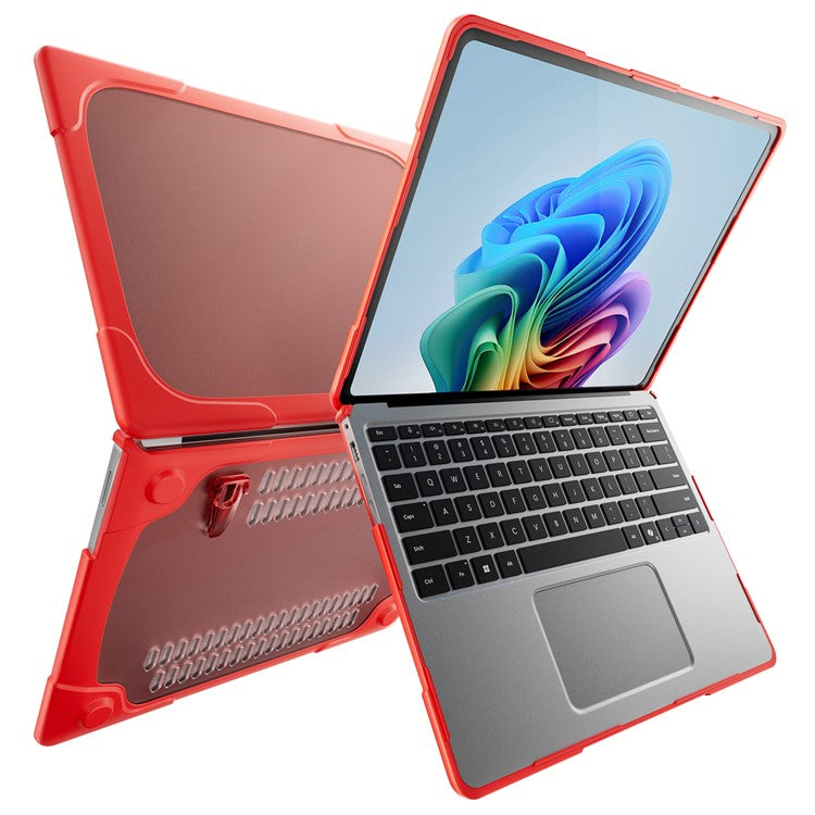 For Microsoft Surface Laptop 7 13.8-inch Laptop Case Stand Design Notebook TPU PC Cover - Red