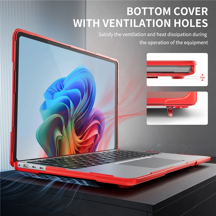 For Microsoft Surface Laptop 7 13.8-inch Laptop Case Stand Design Notebook TPU PC Cover - Red