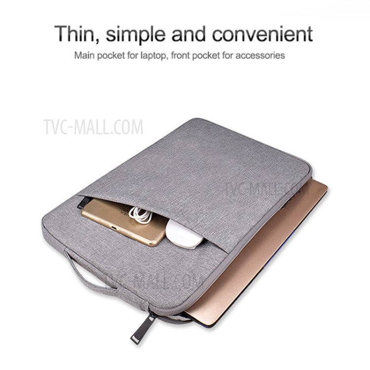 ND01D Wear-Resistant Waterproof Notebook Computer Protective Sleeve Case for 14.1-15.4 inches Laptop - Grey