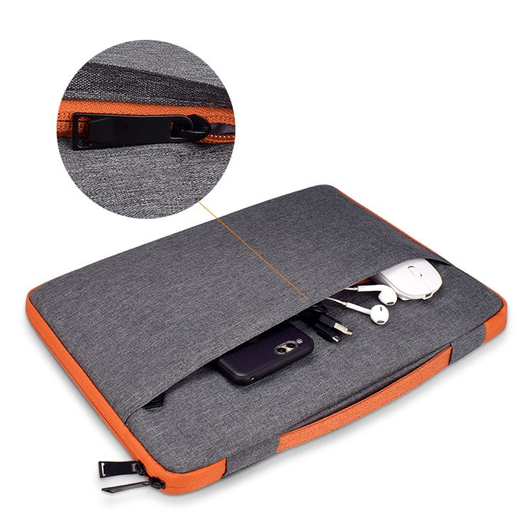 ND02 15.6 inch Laptop Bag Protective Waterproof Briefcase Zipper Notebook Pouch - Black