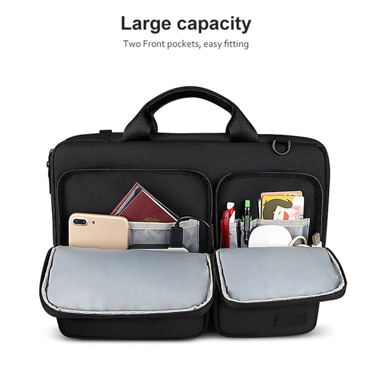 ST11 Handheld Laptop Bag Case Waterproof Notebook Shoulder Bag Handbag Pouch for 13.3 inch Laptop - Black