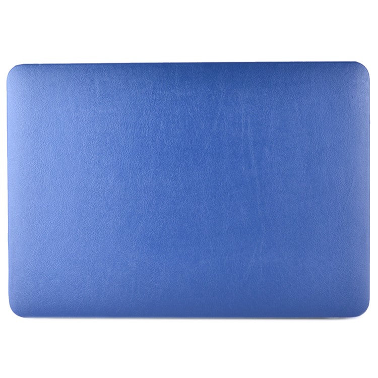 Single Side PU Leather Coated PC Protective Case with Hollow-out Bottom for MacBook Pro 13.3-inch (A1278) - Dark Blue