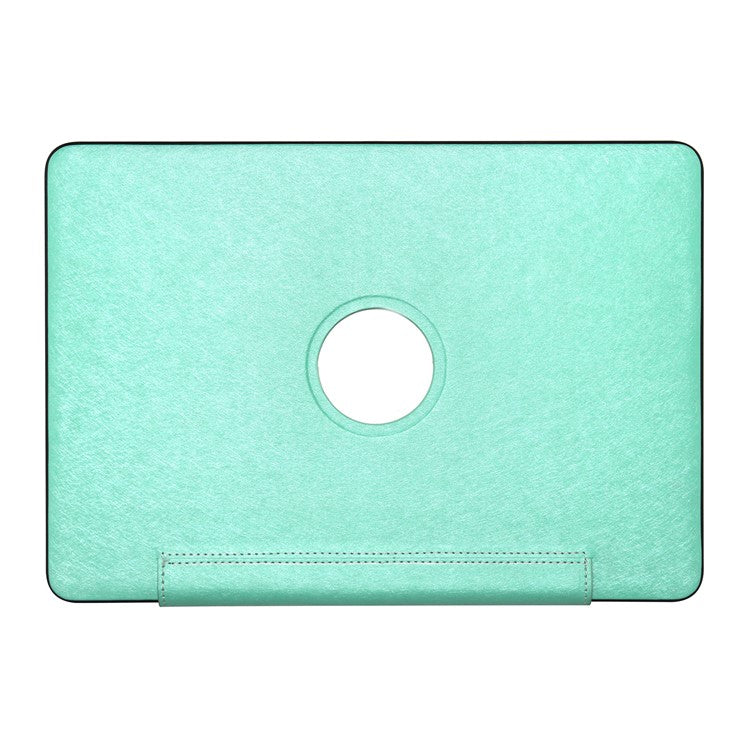 PU Leather + PC Protective Shell Cover with Hollow-out Bottom for MacBook Air 13.3 inch (A1932/A2179/A2337) - Green