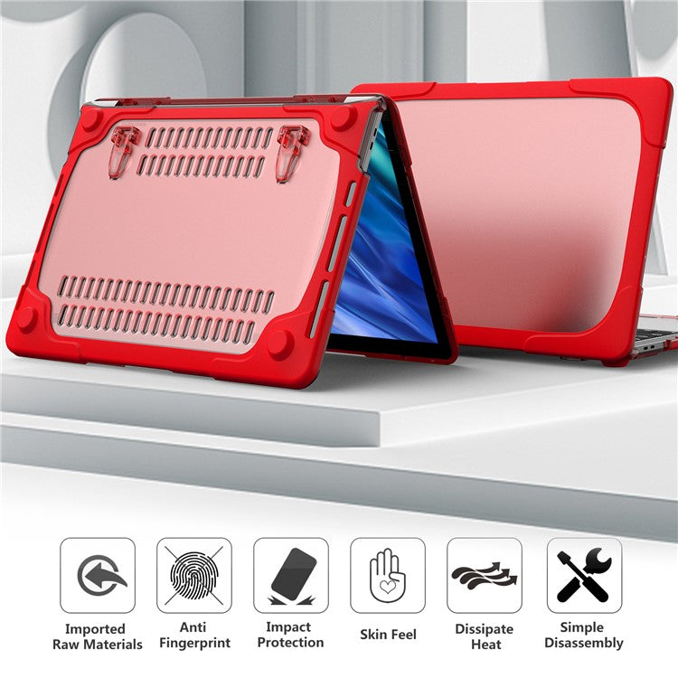 Supporting Stand PC Laptop Case Protective Notebook Cover for MacBook Air 13'' A1932 / A2179 / A2337 - Red