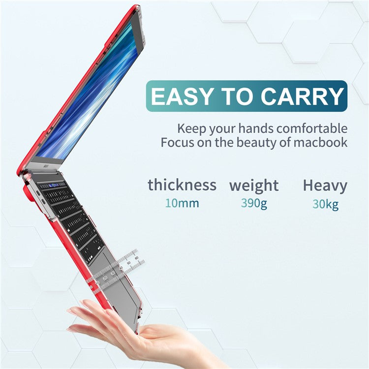 Supporting Stand PC Laptop Case Protective Notebook Cover for MacBook Air 13'' A1932 / A2179 / A2337 - Red