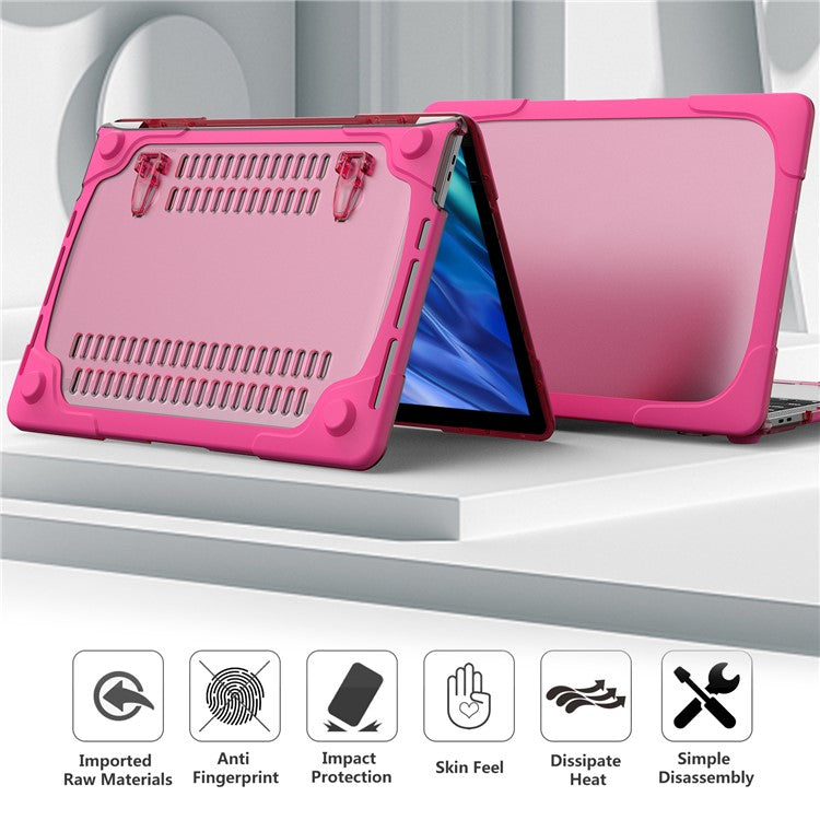 Supporting Stand PC Laptop Case Protective Notebook Cover for MacBook Air 13'' A1932 / A2179 / A2337 - Rose