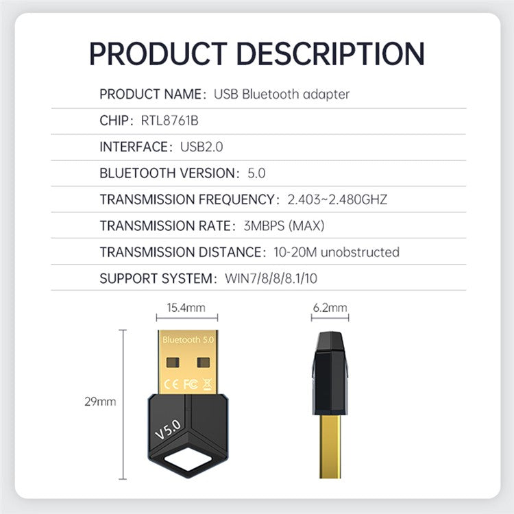 M25 USB Bluetooth 5.0 Transmitter Wireless Audio Transmission Adapter