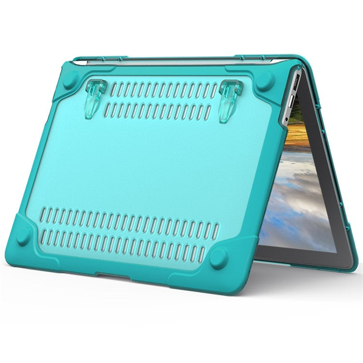 Supporting Stand Design Hard PC Anti-scratch Laptop Case Protective Notebook Cover for MacBook Air 13'' A1466 / A1369 - Baby Blue