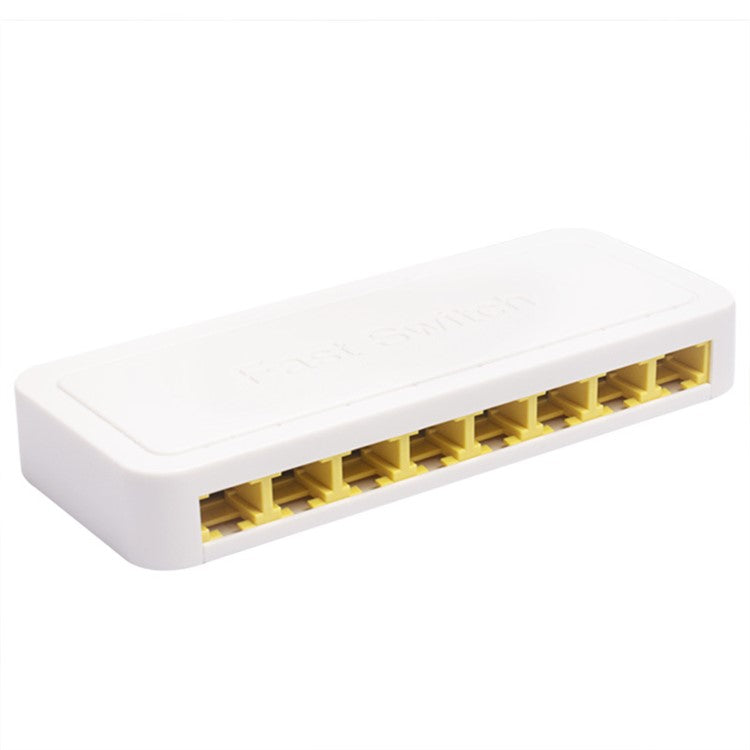 TXE059 Mini Size 8 Ports 10M / 100M Fast Ethernet Switch Smart Network Desktop Switch Power Adapter LAN Hub - US Plug