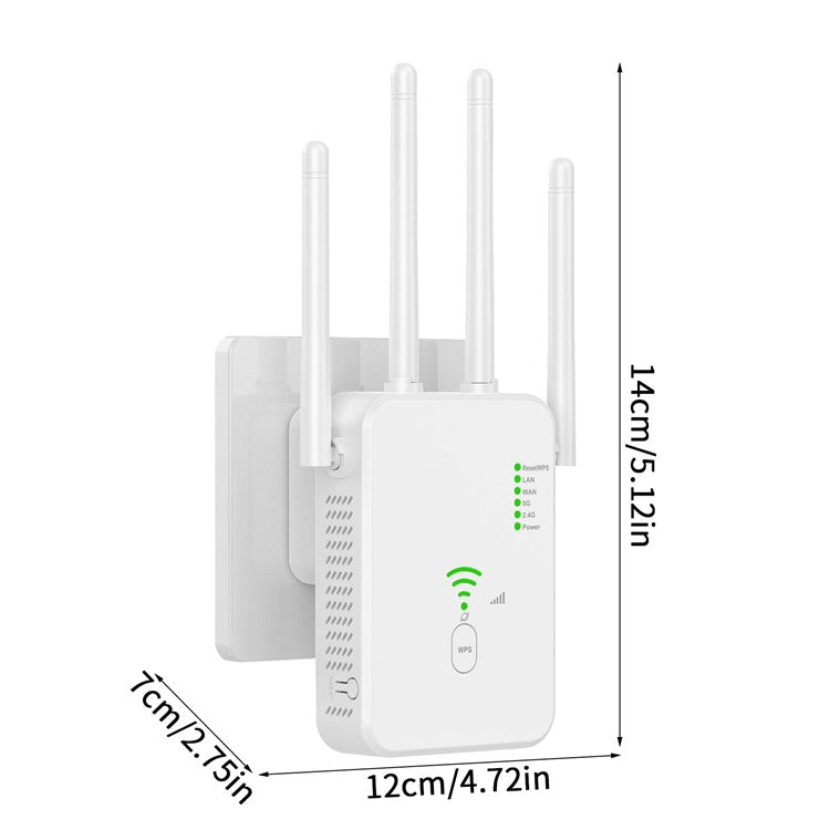 U10-300 Lightweight Repeater Wireless Router WiFi Booster 300Mbps WiFi Repeater - White / US Plug