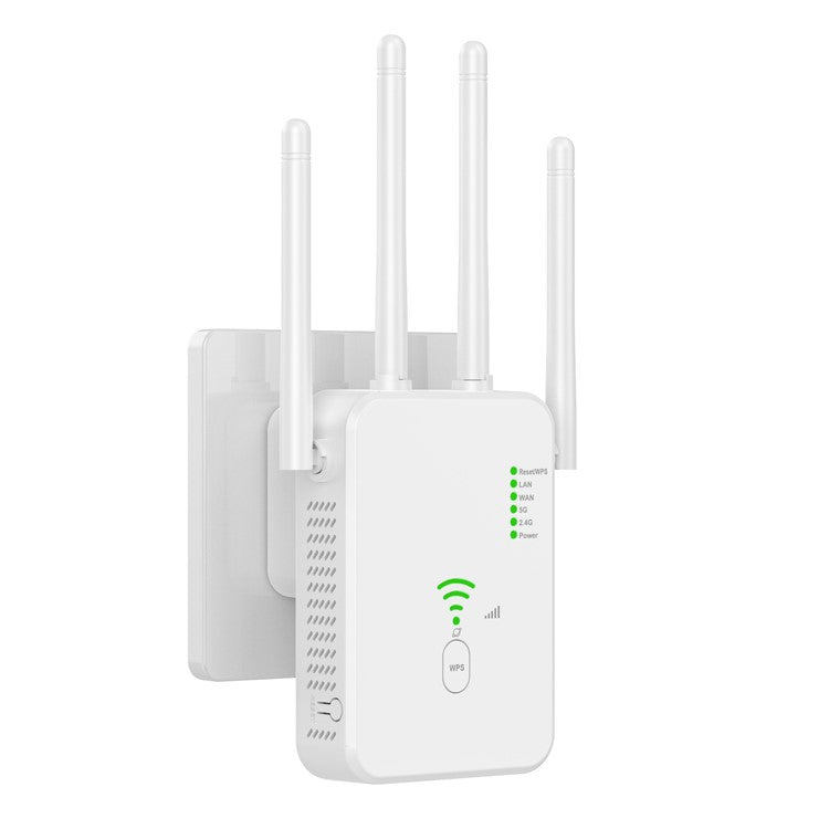 UNT-10 WiFi Repeater Router Wireless Signal Booster Dual-Band 1200Mbps WiFi Extender - White / US Plug