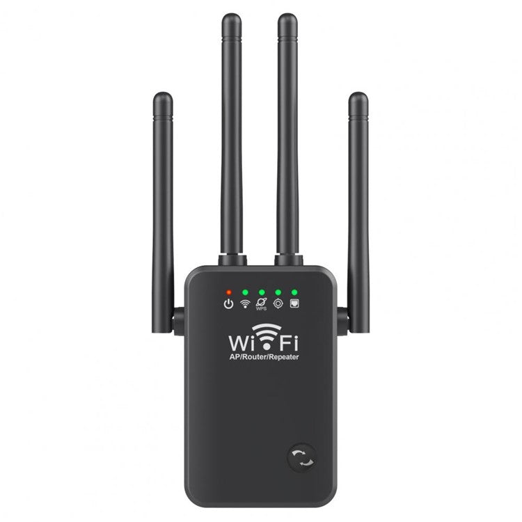 U9 Wireless Repeater 3-in-1 Function Wi-Fi Signal Booster 300Mbps WiFi Extender - Black / US Plug