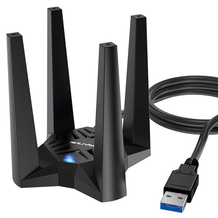 WAVLINK WS-WN693X1-A Magnetic Base AX1800 Dual Band USB WiFi 6 Adapter with 4x3dBi High Gain Antenna