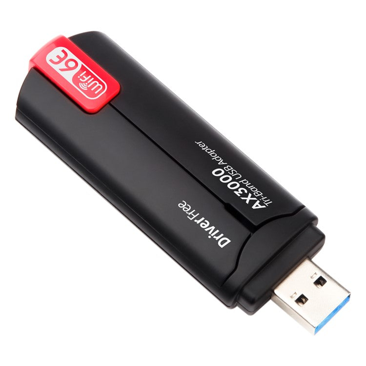 WD-AX3000 WiFi Receiver USB 3.0 WiFi6 Driver Free Wireless Network Card for Desktop PC / Laptop - Red