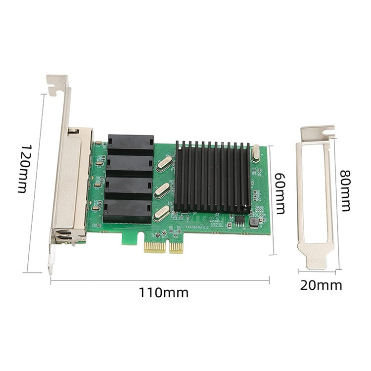 RTL8111H High Speed PCIE X1 to 4-port RJ45 Gigabit Network Card for Desktop PC