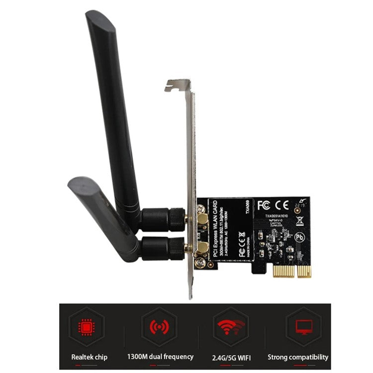 TXA069 2.4G / 5G Dual Band WiFi Adapter Gigabit Wireless Network Card for Desktop PC