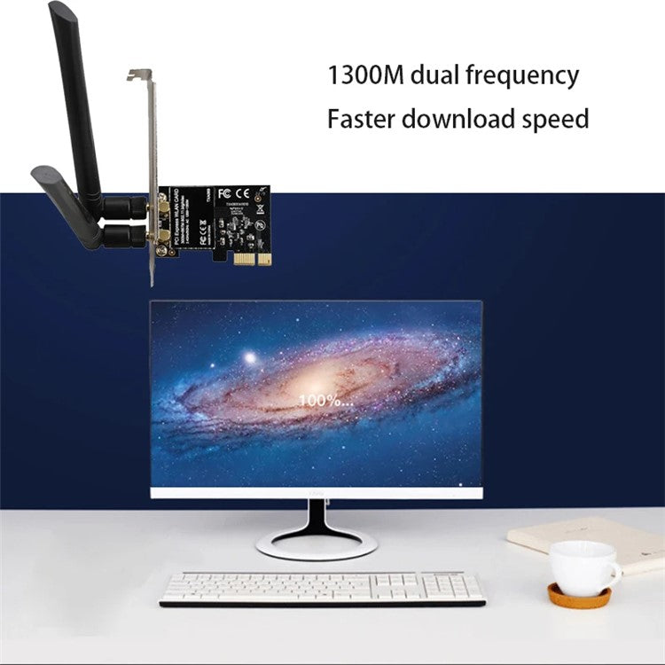 TXA069 2.4G / 5G Dual Band WiFi Adapter Gigabit Wireless Network Card for Desktop PC