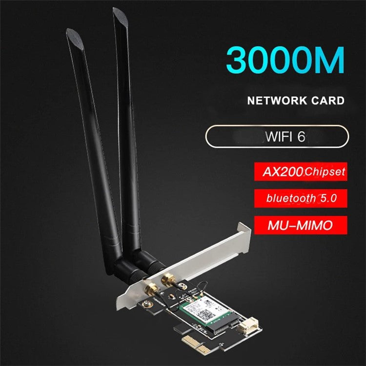 TXA076 WiFi6 Intel AX200 Chipset PCIE Adapter Bluetooth 5.0 Dual Band WiFi Network Card