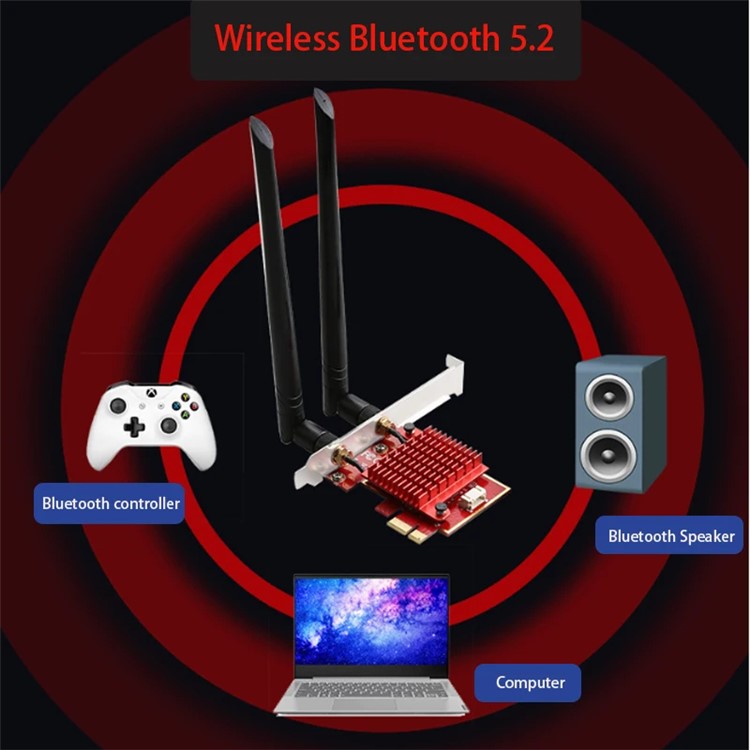 TXA116 WiFi6 Intel AX210 Chipset PCIE Adapter Bluetooth 5.2 Three Band WiFi Network Card