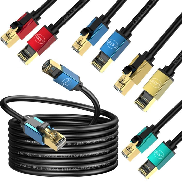 1.5m CAT8 Ethernet Cable Home Office 40Gbps 2000MHz High Speed Network Cable - Gold