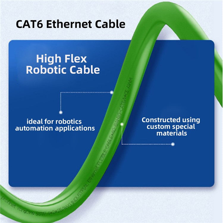 UT-006-5.0M Cat 6 Ethernet Cable High Flex Robotic RJ45 Network LAN Wire Patch Cord 1000Mbps for Router Automation (Assembled and Shielded)