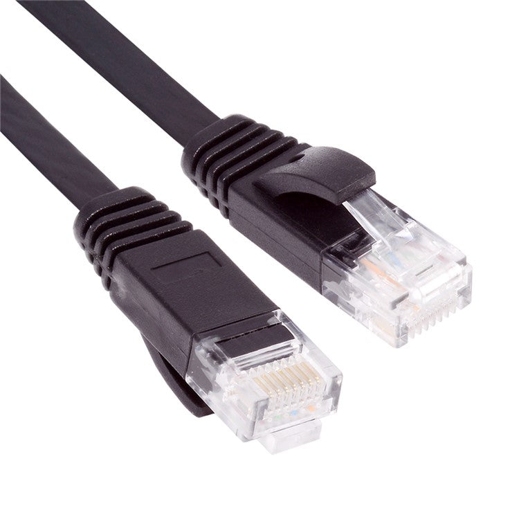 UT-020-0.2M Ultra Slim Flat Ethernet Cable UTP Cat 6 RJ45 Network Cable Twisted Pair Patch Cord - Black