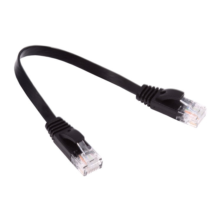 UT-020-0.2M Ultra Slim Flat Ethernet Cable UTP Cat 6 RJ45 Network Cable Twisted Pair Patch Cord - Black