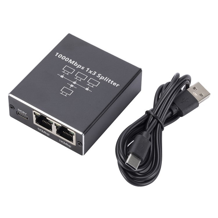 1000Mbps 3-Port Gigabit Network Switch Ethernet Splitter for Computer Hub Router