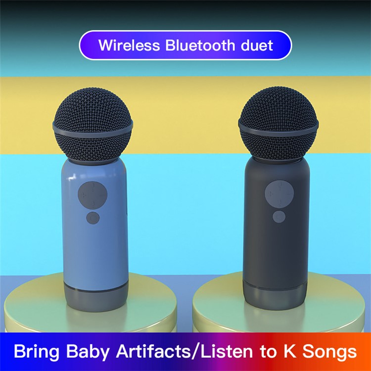 K1 Indoor Outdoor Universal Microphone Support Mobile Phone Connection Karaoke Device Handheld Bluetooth Microphone - Black